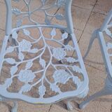2 cast aluminum garden chairs