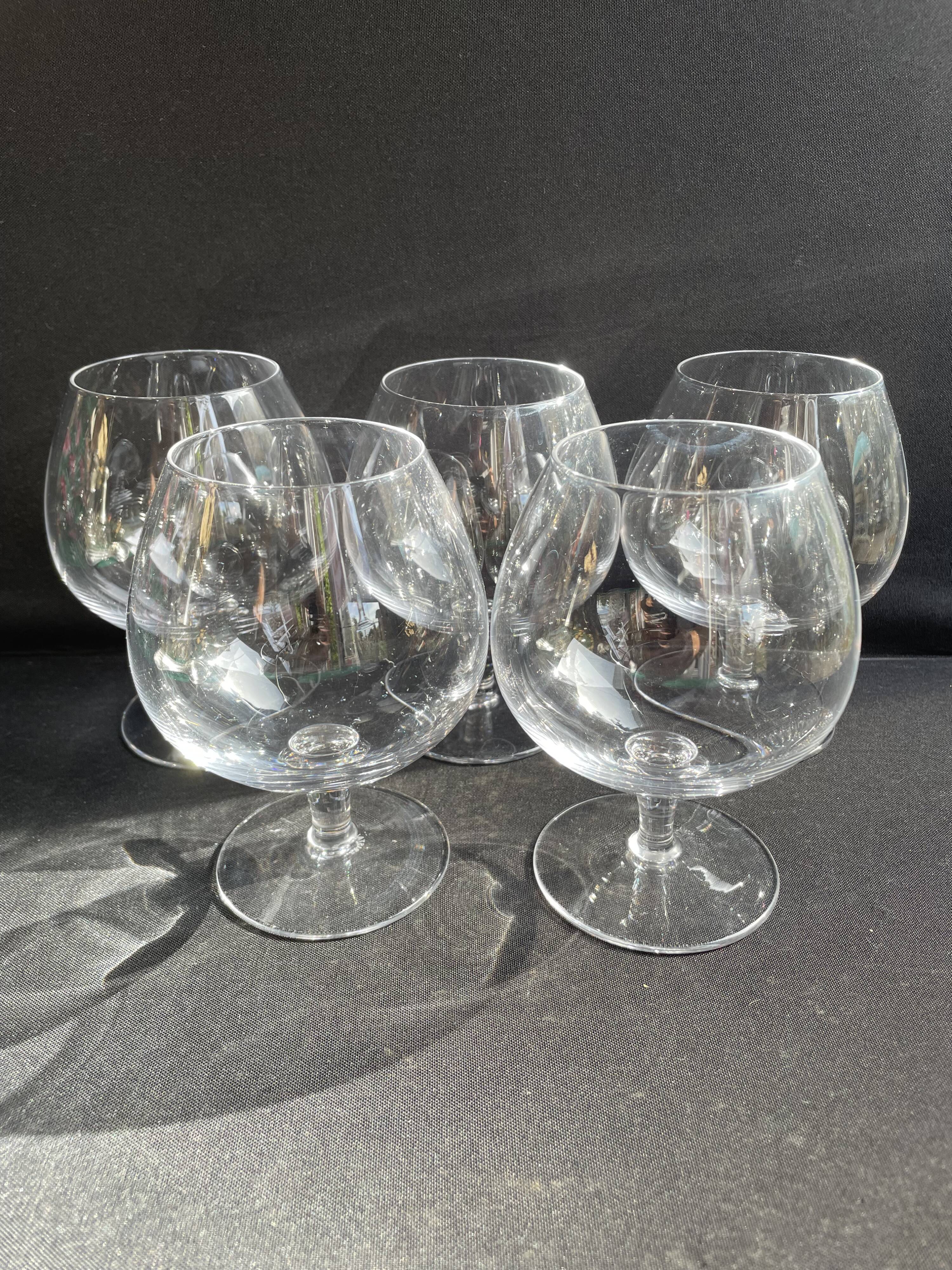5 Large Sèvres cognac glasses