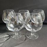 5 Large Sèvres cognac glasses