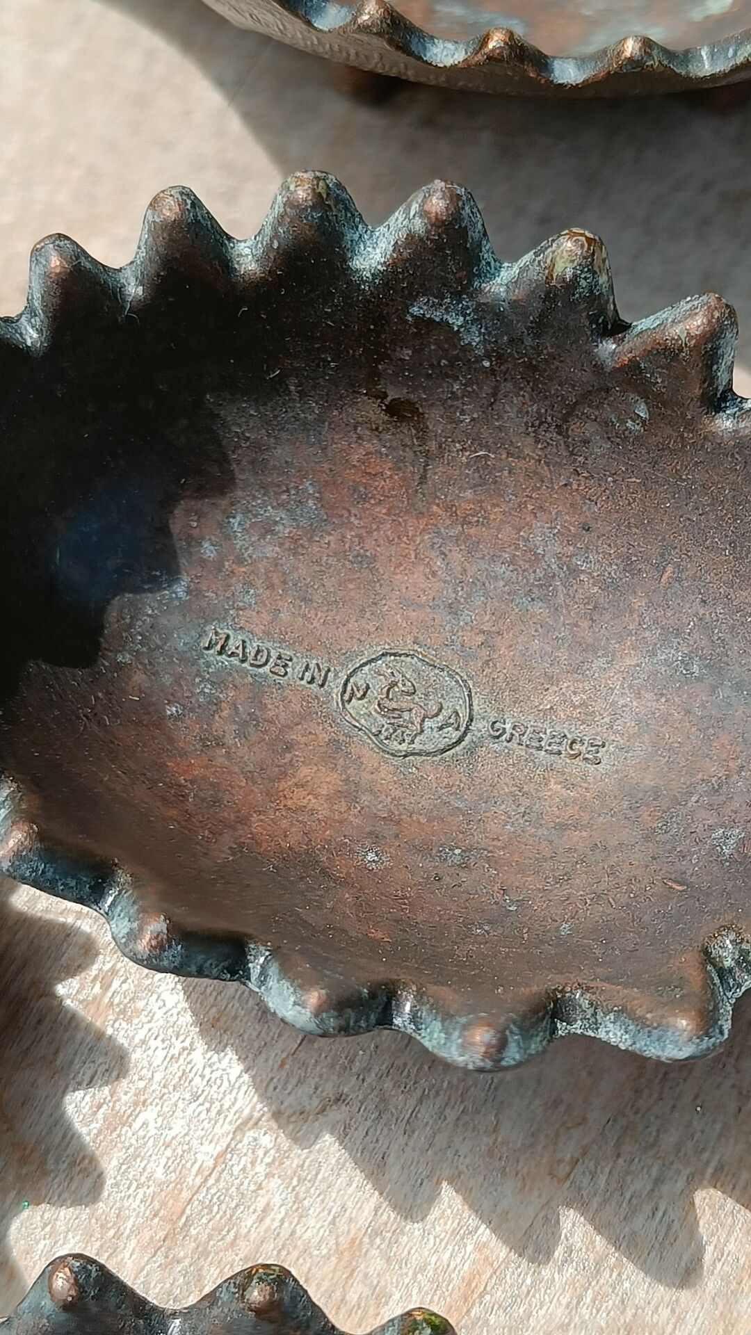 Vintage patinated metal hedgehog ashtrays – Greece