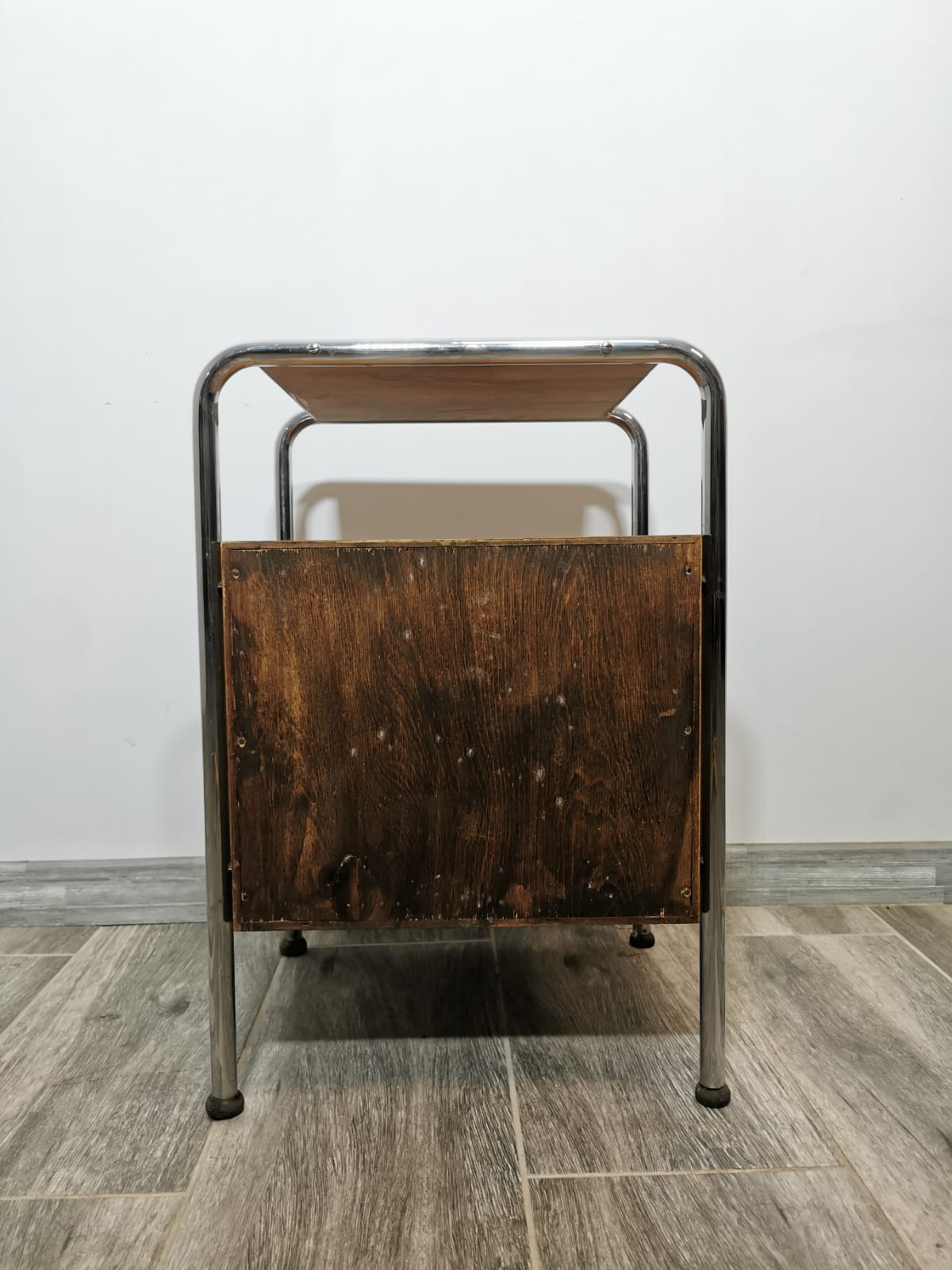 Bauhaus chromed nightstand by Robert Slezak