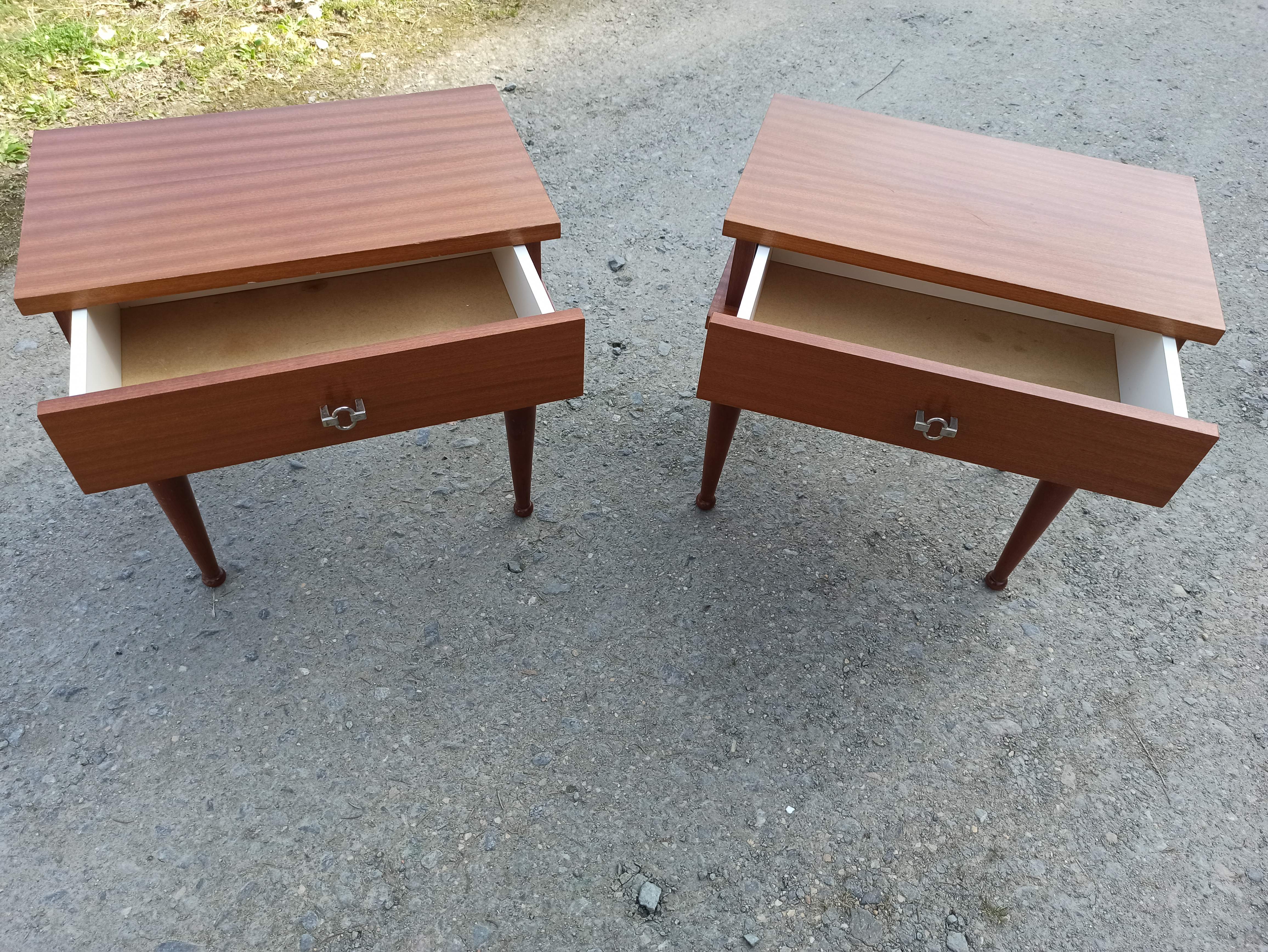 Pair of 50s Scandinavian style bedside tables