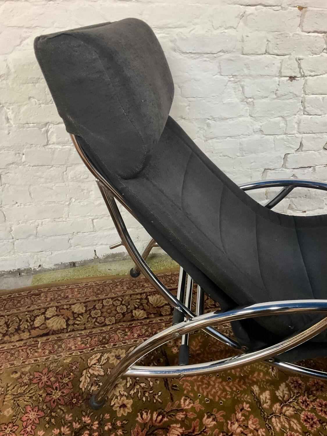 Fauteuil lounge à bascule dès années 70-80
