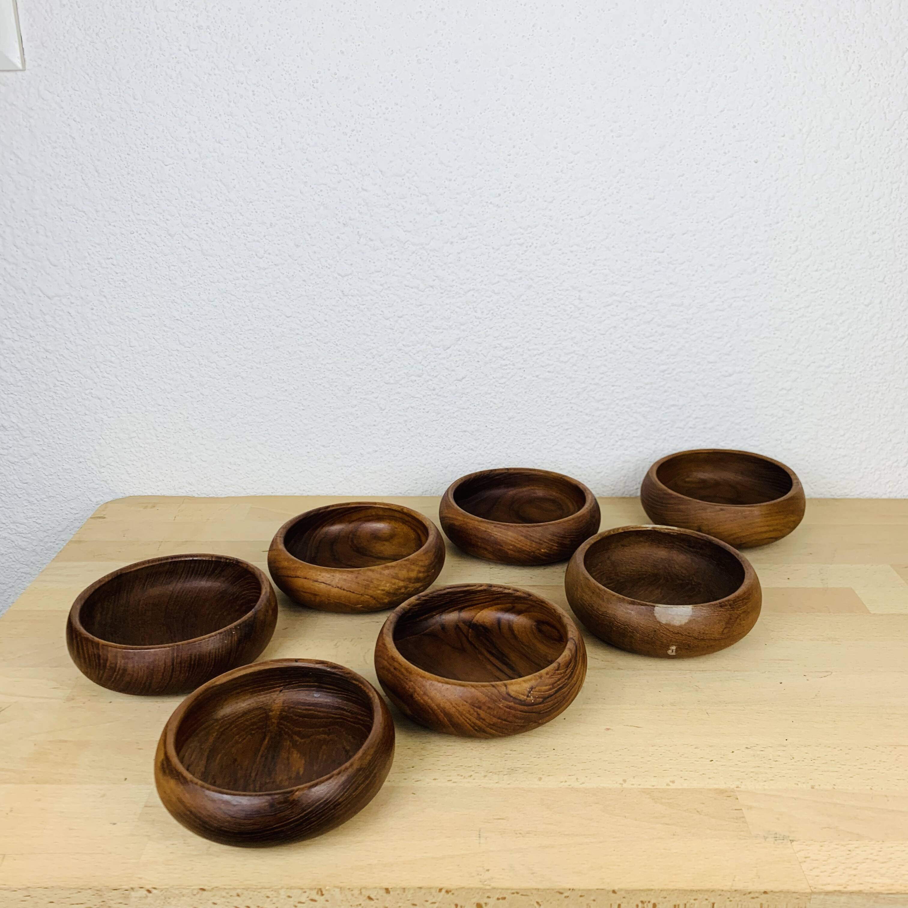 7 Scandinavian Danish teak bowls from the 60s