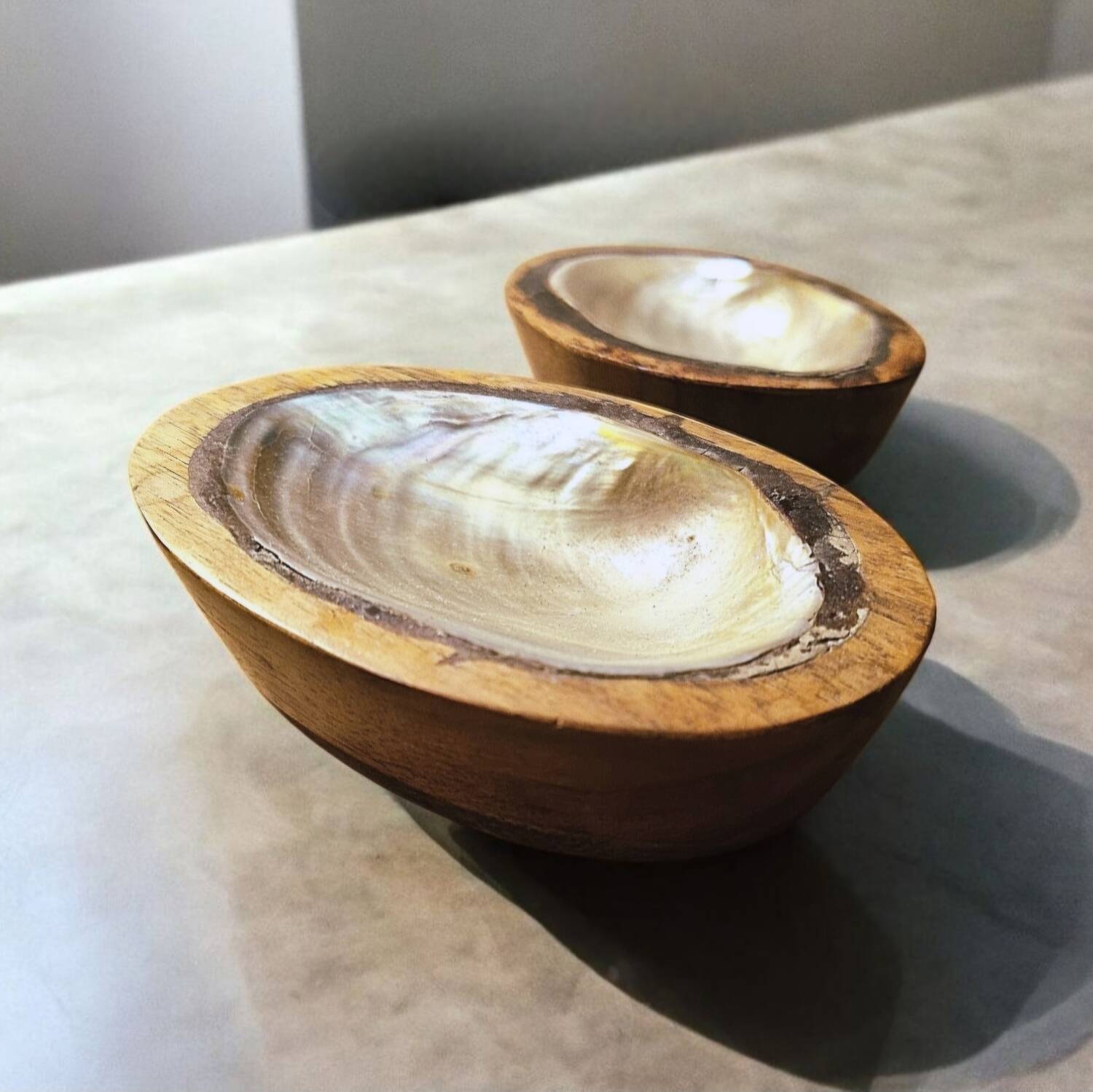 Pair of pocket emptiers or soap dishes