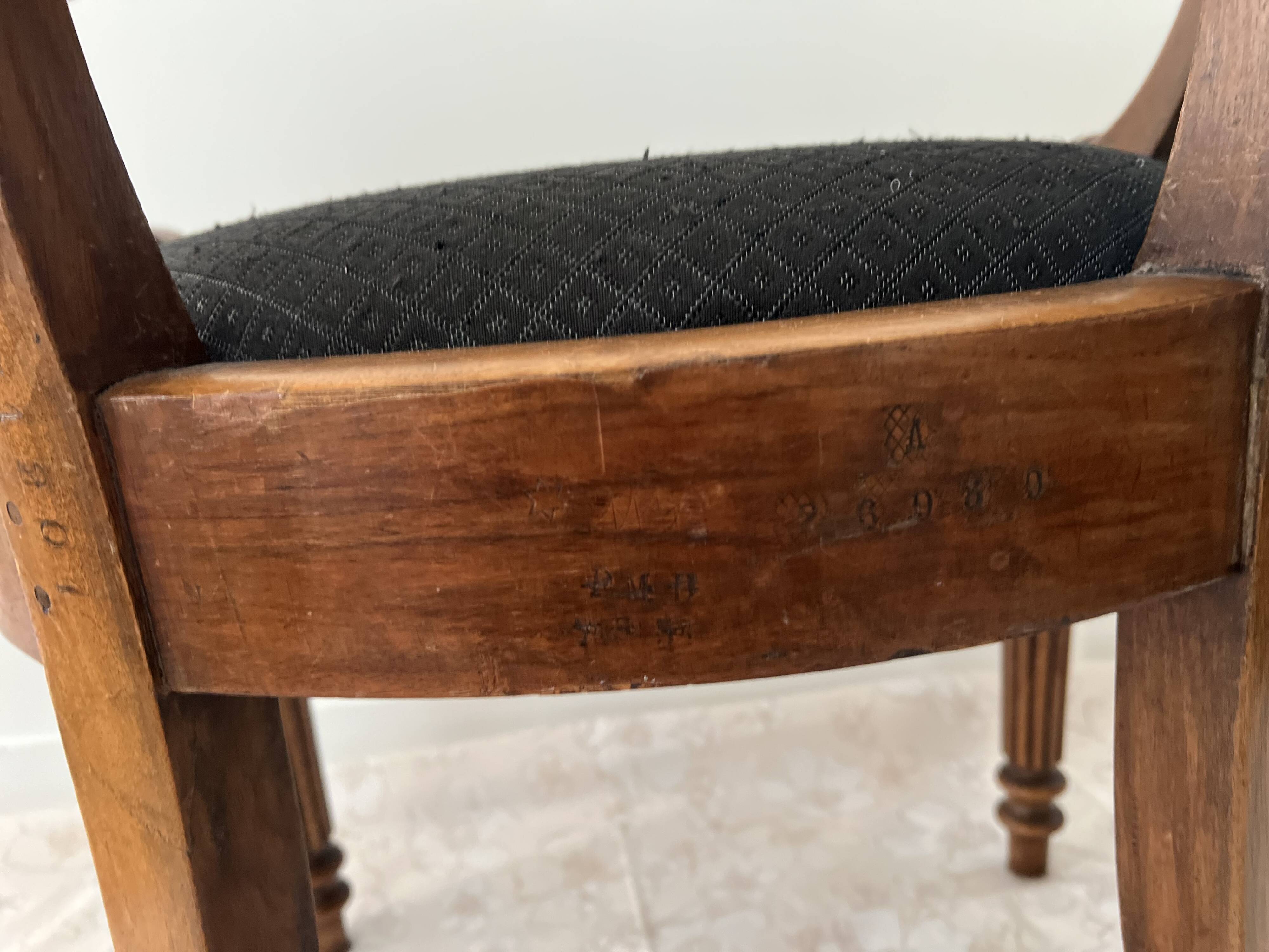 Restoration armchair in mahogany