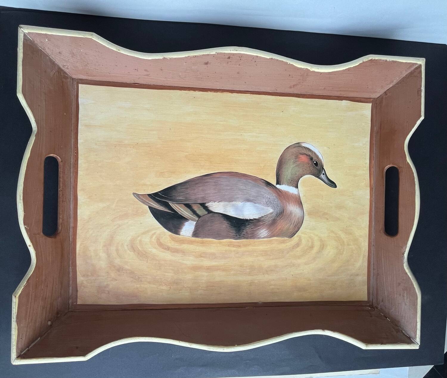 Painted wooden serving tray