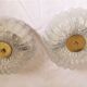 Pair of ceiling lights brass glass Glashütte Limburg Circa 1950