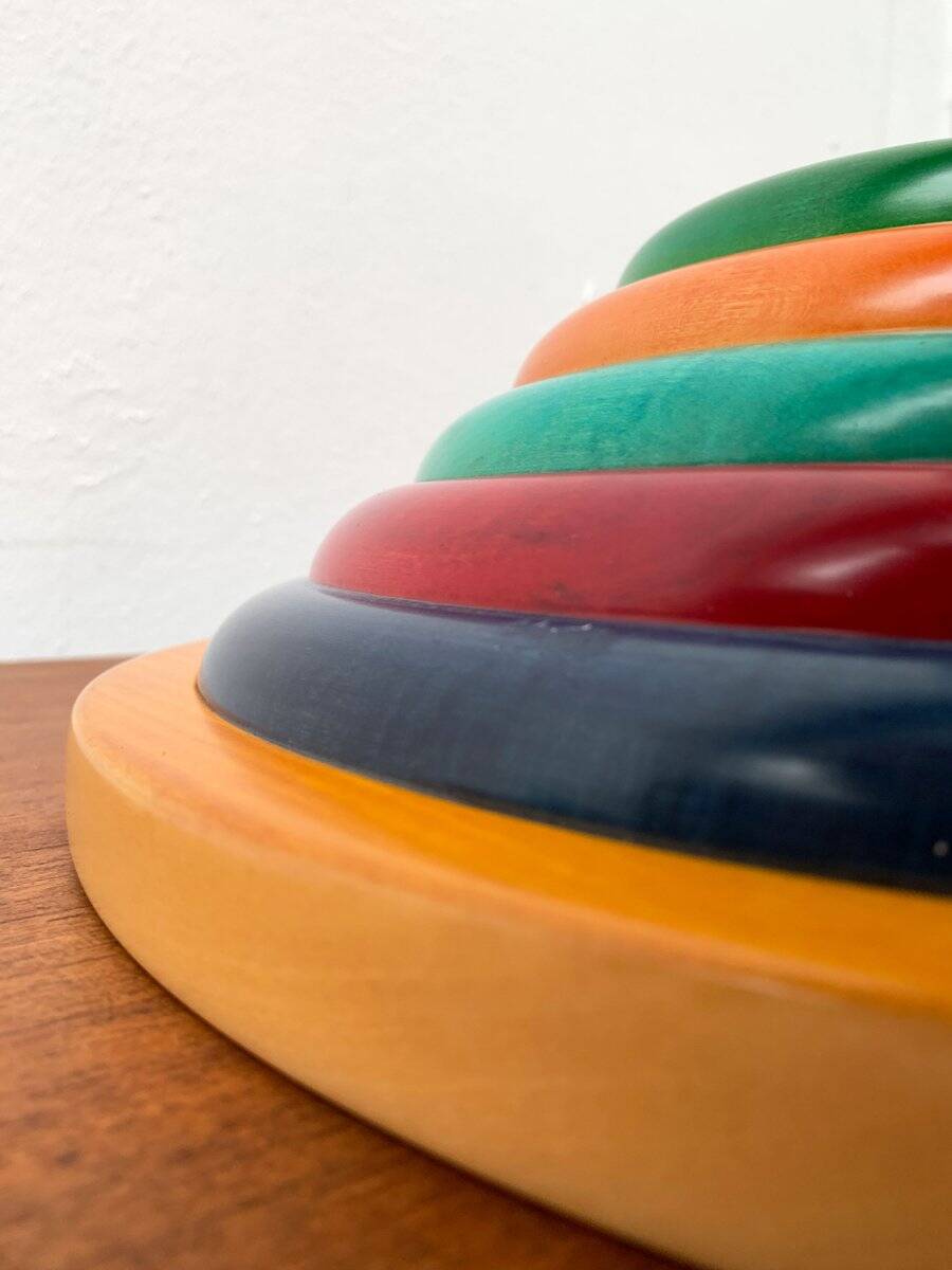 Italian postmodern wooden bowl by Pietro Manzoni