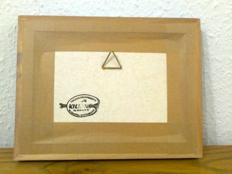 Purple striped wooden frame