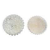 Pair glass flush mounted lamps