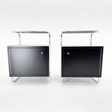 Pair of Art Deco Tubular Bedside Tables, Czechoslovakia