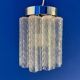Set of two wall sconces in Murano glass and chromed metal, Italian Decorative