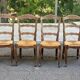 Set of 4 vintage BAUMANN chairs in oak and straw – Authentic