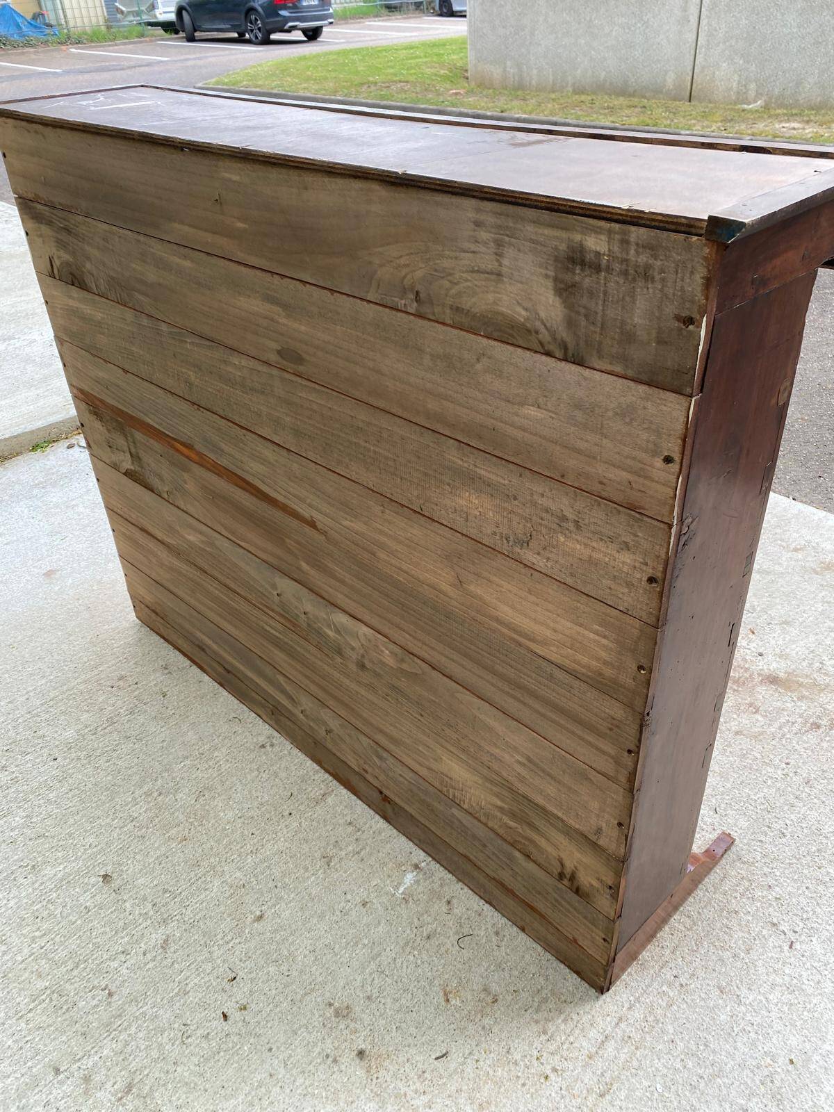 19th century solid oak wood dresser ladder