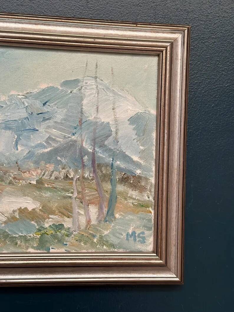 Original Swedish Oil Painting - "Nature Scene" by Maja Sjöberg - Signed - Vintage and Framed - 35.5 × 43.5 cm (14" × 17.1")