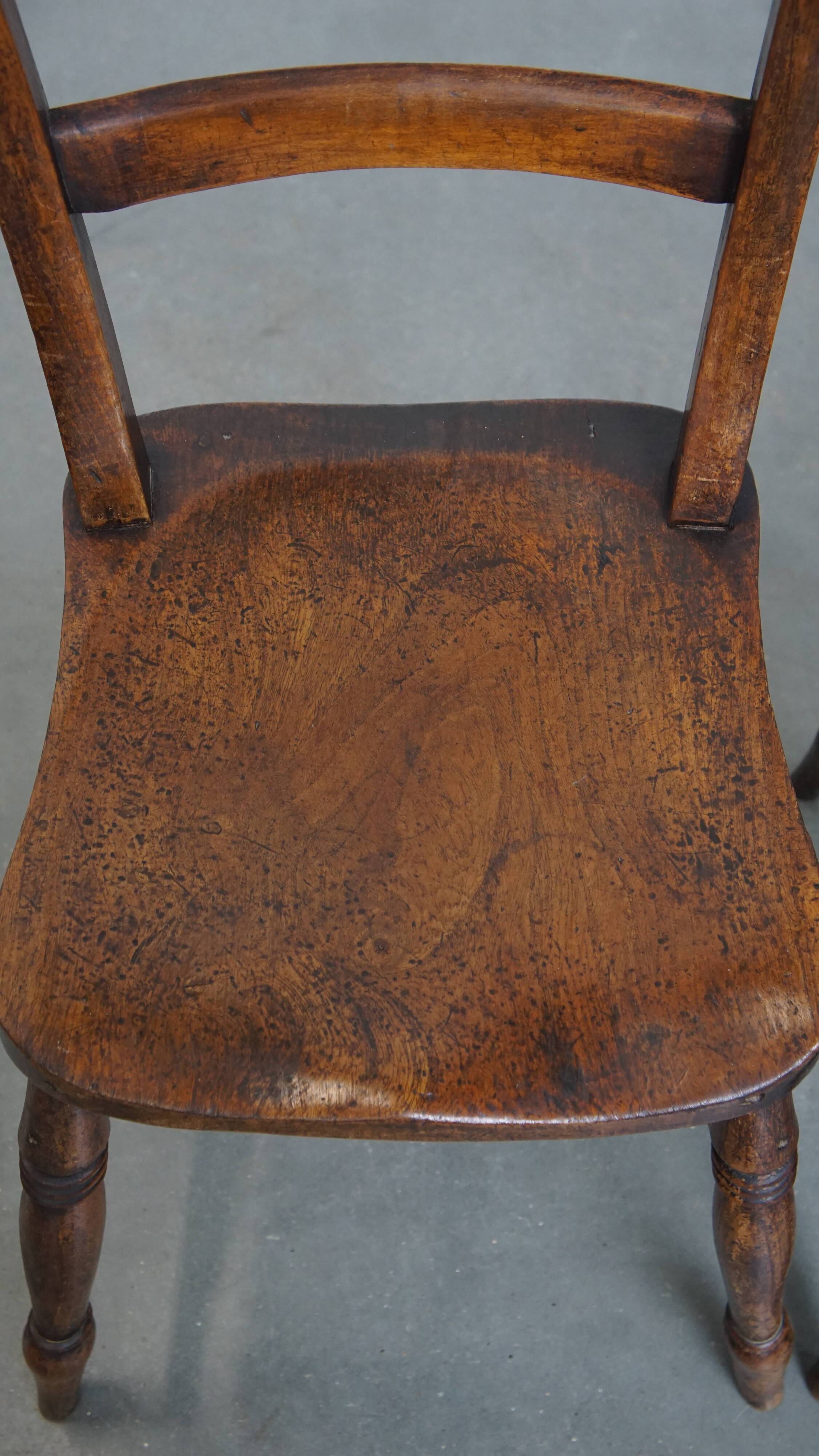 Set of 8 Antique English Oxford Dining / Kitchen Chairs