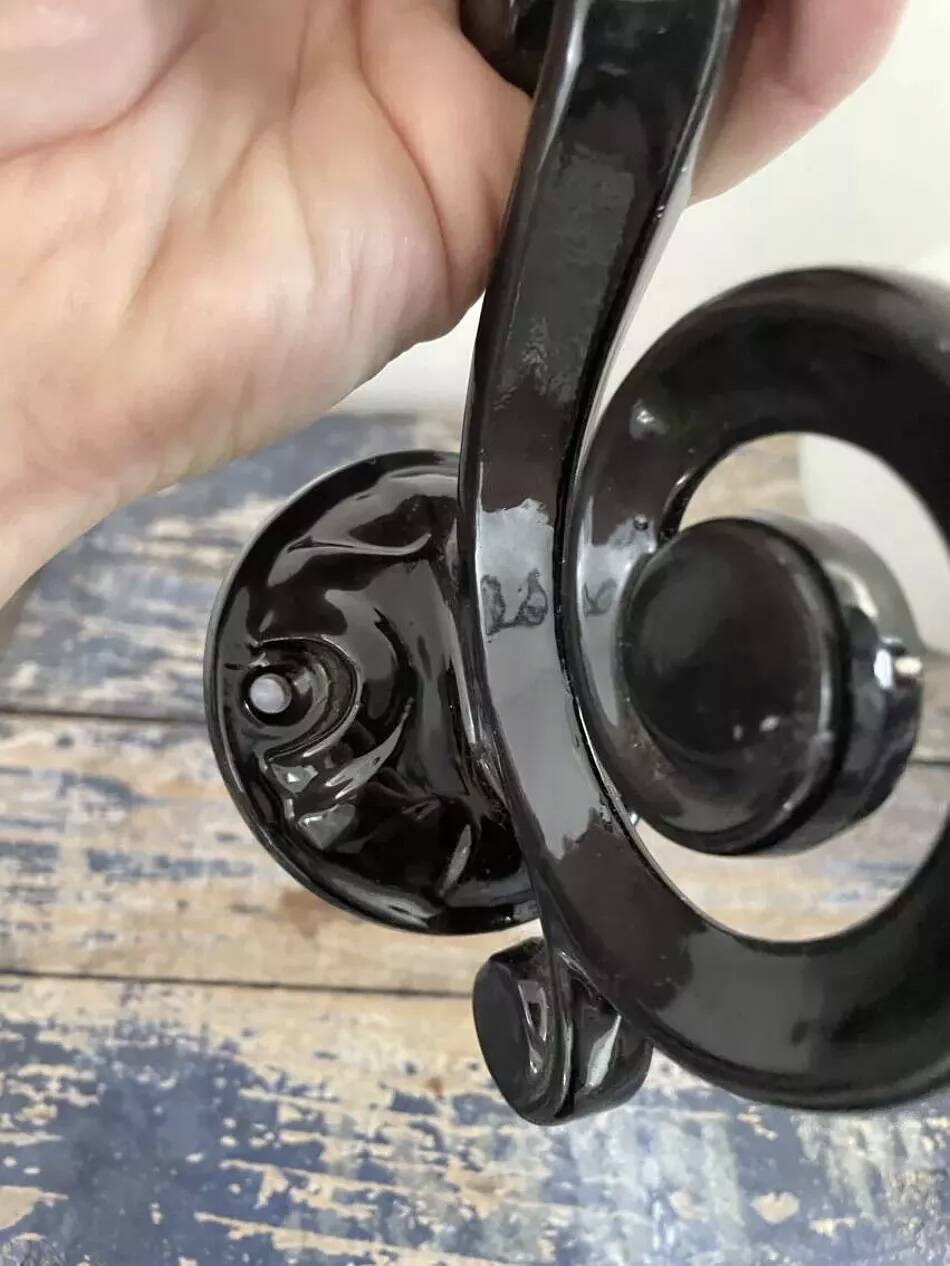 Pair of vintage enameled cast iron wall sconces