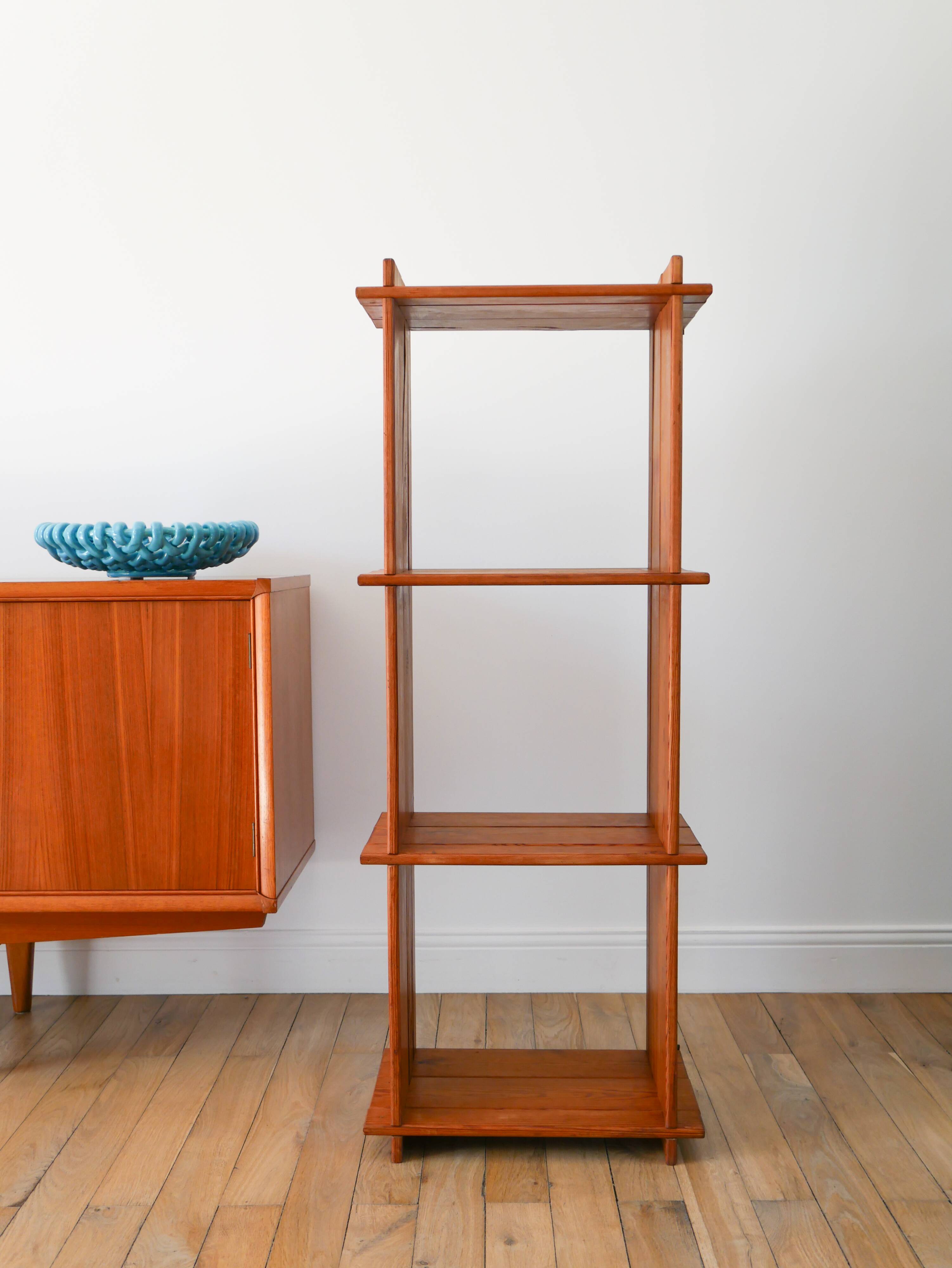 Pine shelf, on legs or to be placed, 1980