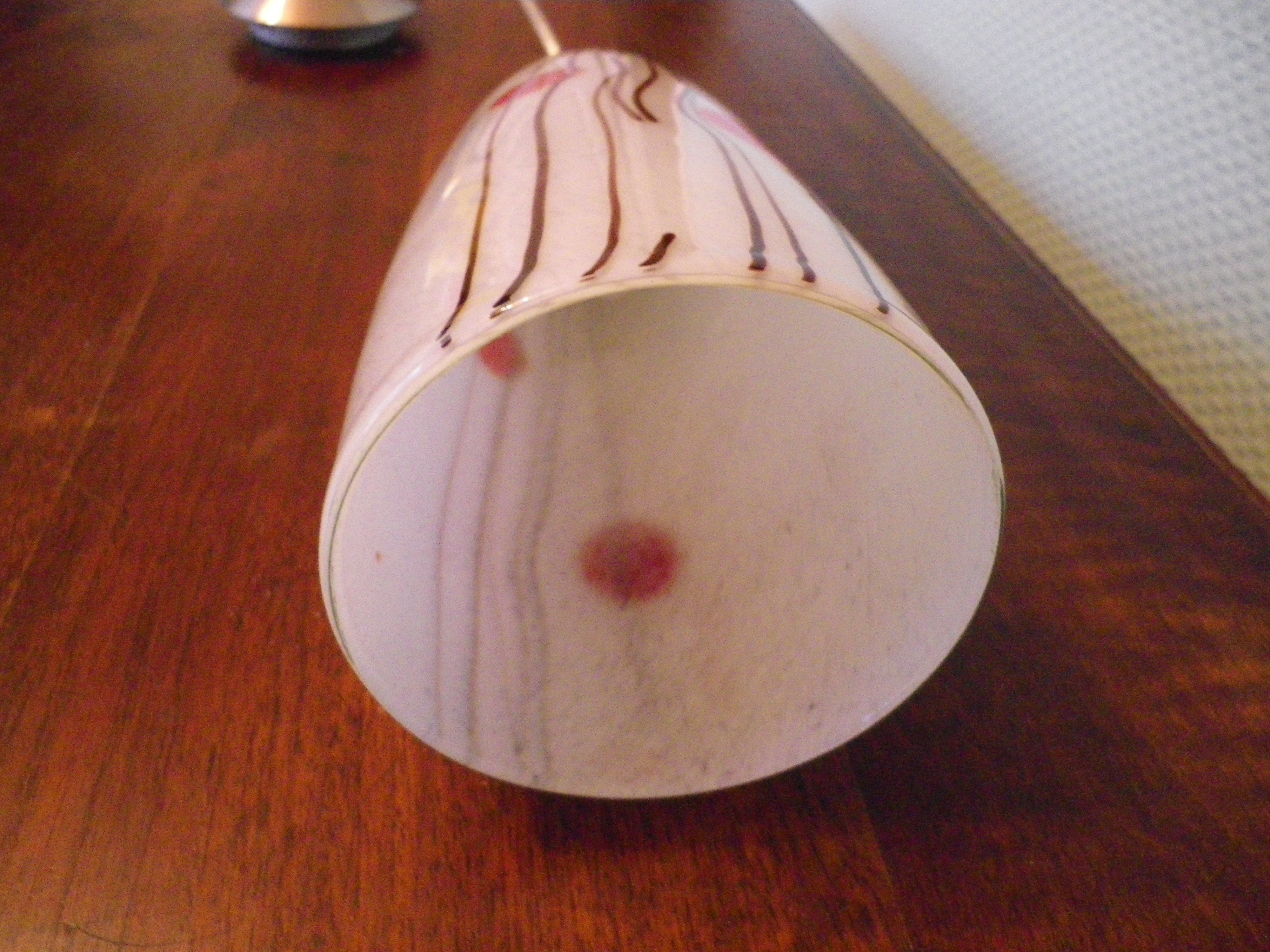 Art deco pendant lamp from the 70s, opaline, chrome metal