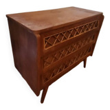 Commode vintage osier rotin