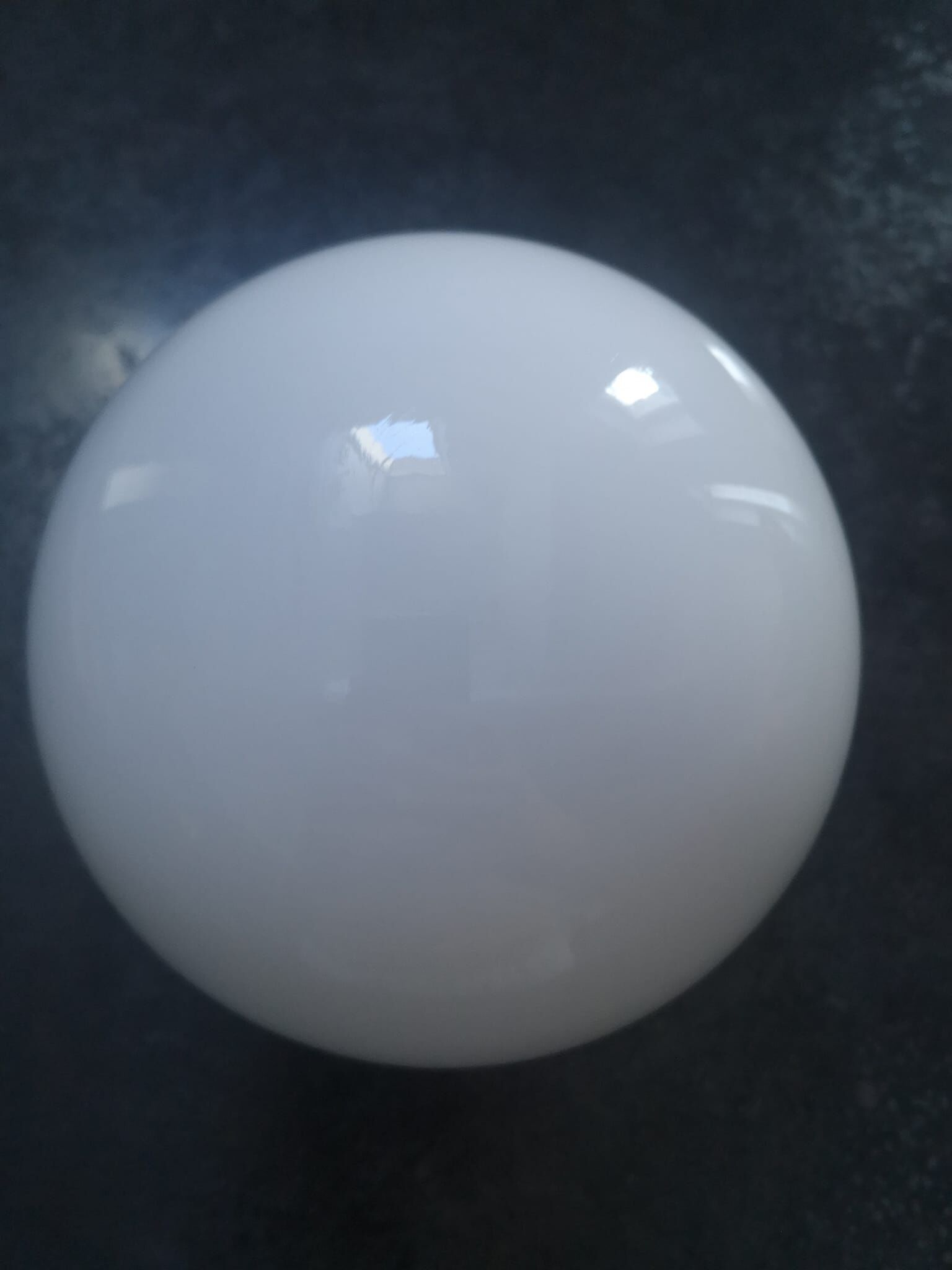 Ceiling lamp old opaline globe white base metal art deco 1930 ø 15 cm