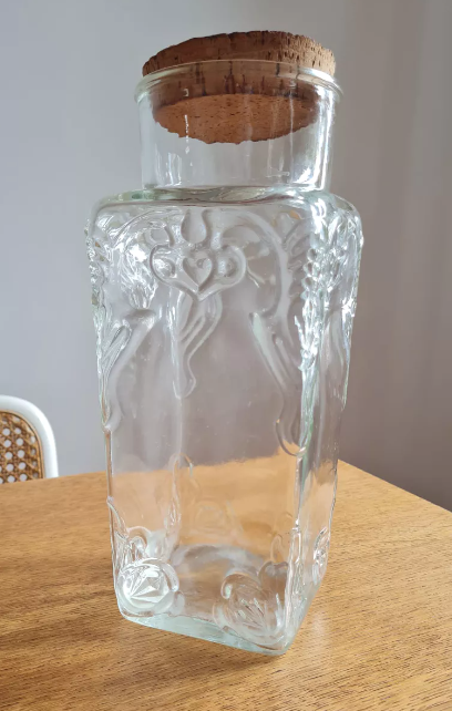 Pressed glass jar