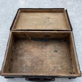 Old wood & leather suitcase
