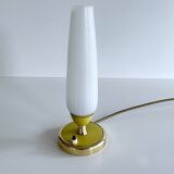 Lampe Vintage Années 50 Verre, Laiton Verre, Jaune