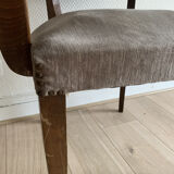 Bridge chair vintage grey velvet