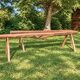 Pair of antique farmhouse benches in solid wood – brutalist style – 180 cm