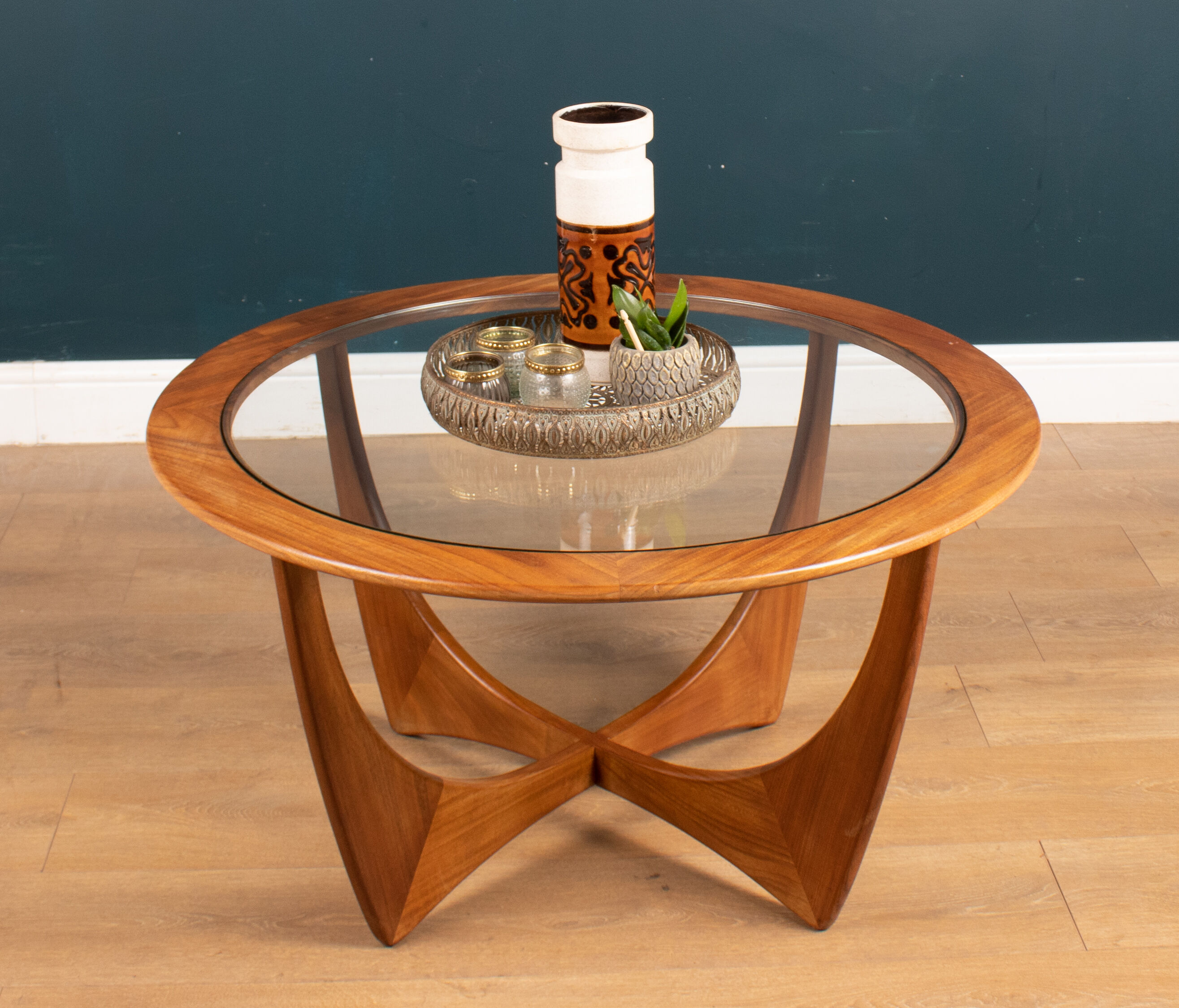 Retro Teak 1960s G Plan Fresco Astro Teak & Glass Coffee Table