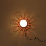 Wall light  'flower' 60s 70s rattan