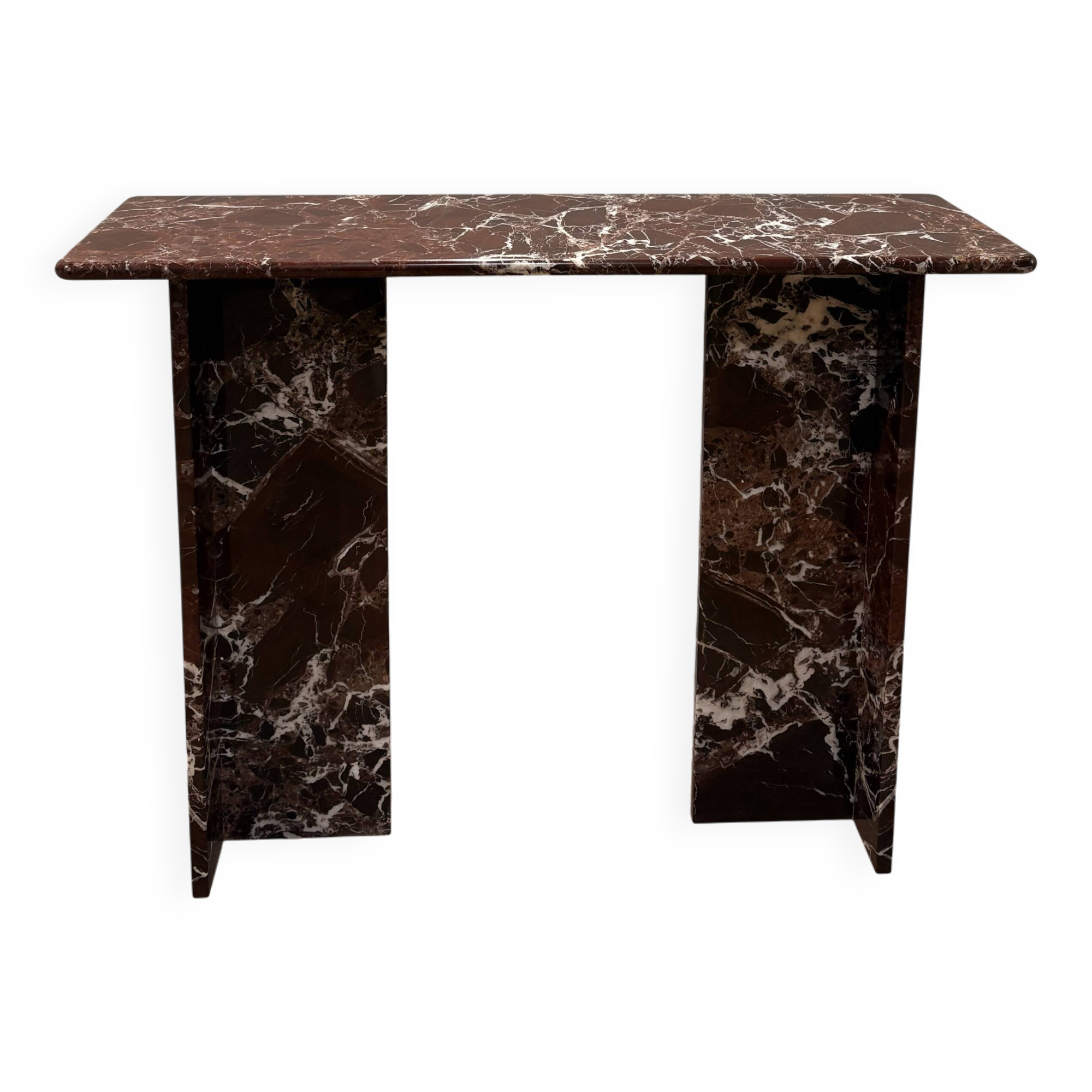 console design en marbre rouge rosso levanto
