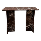 designer console in red rosso levanto marble