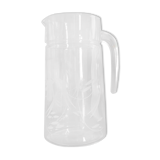 Engraved glass pitcher