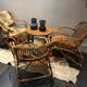 Set de trois fauteuils en rotin