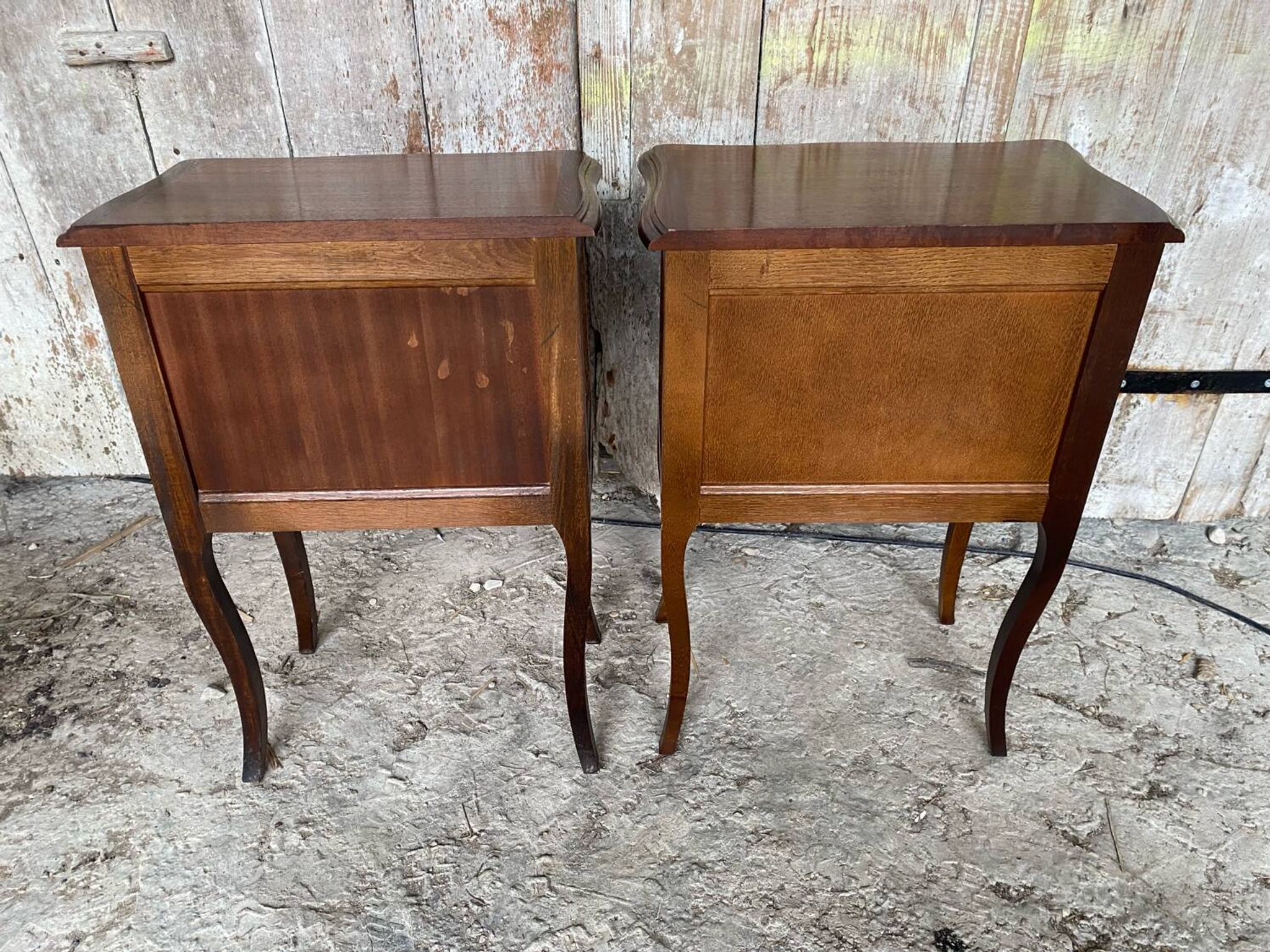 Louis XV Style Nightstand with Drawer + Vintage Case #D50