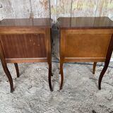Louis XV Style Nightstand with Drawer + Vintage Case #D50
