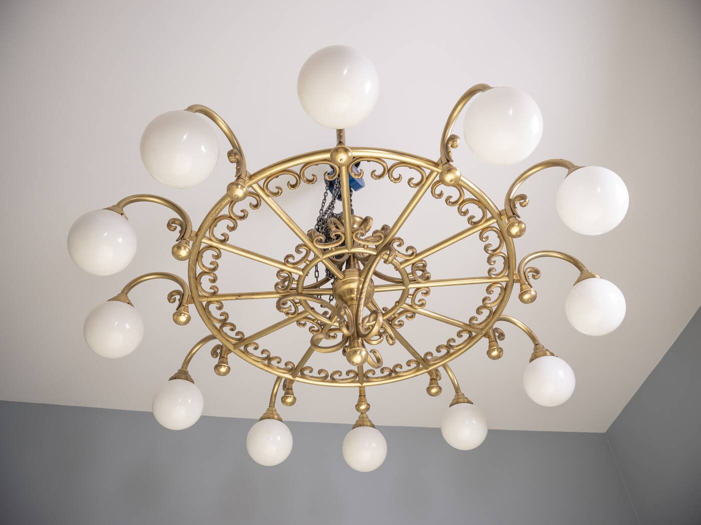Decorative brass chandelier, 1980s