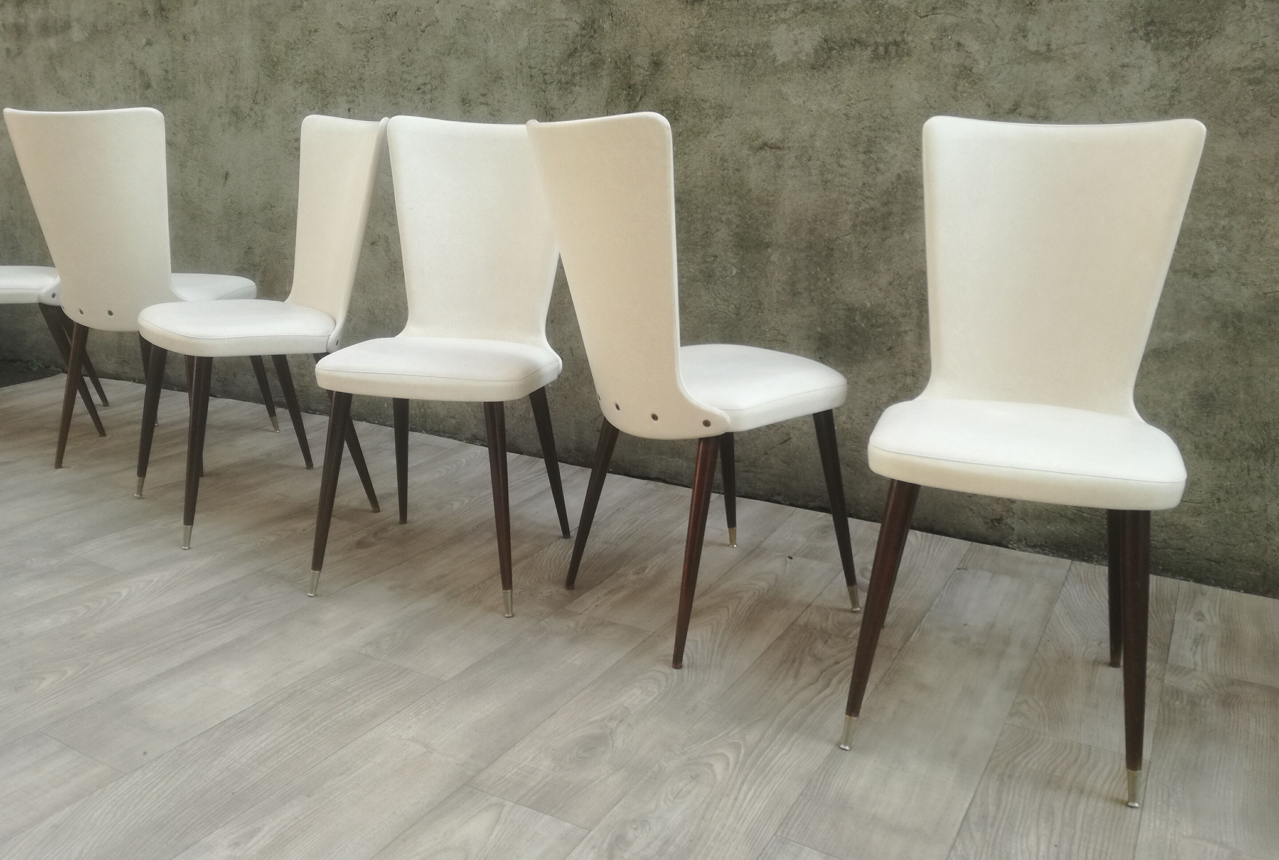Lot de 6 chaises vintages pieds compas
