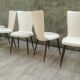 Lot de 6 chaises vintages pieds compas