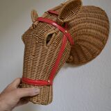 Rattan horse head 1960s 1970s