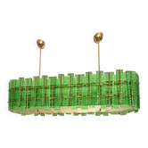 Chandelier en verre de Murano doré "Tropical" moderne contemporain italien vert