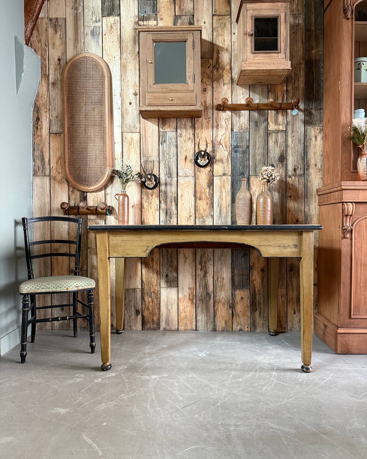 Large patinated desk