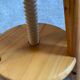 Vintage tripod workshop stool in pitchpin with height-adjustable screws