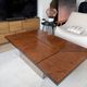 Table basse bar loupe d’orme et miroirs roche bobois