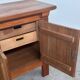 Brutalist solid oak sideboard with hand-forged iron hardware, Belgium, 1970s