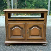 TV cabinet sideboard in solid oak with rotating top 1980