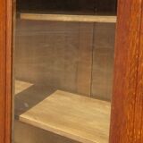 Small oak display case, old glass